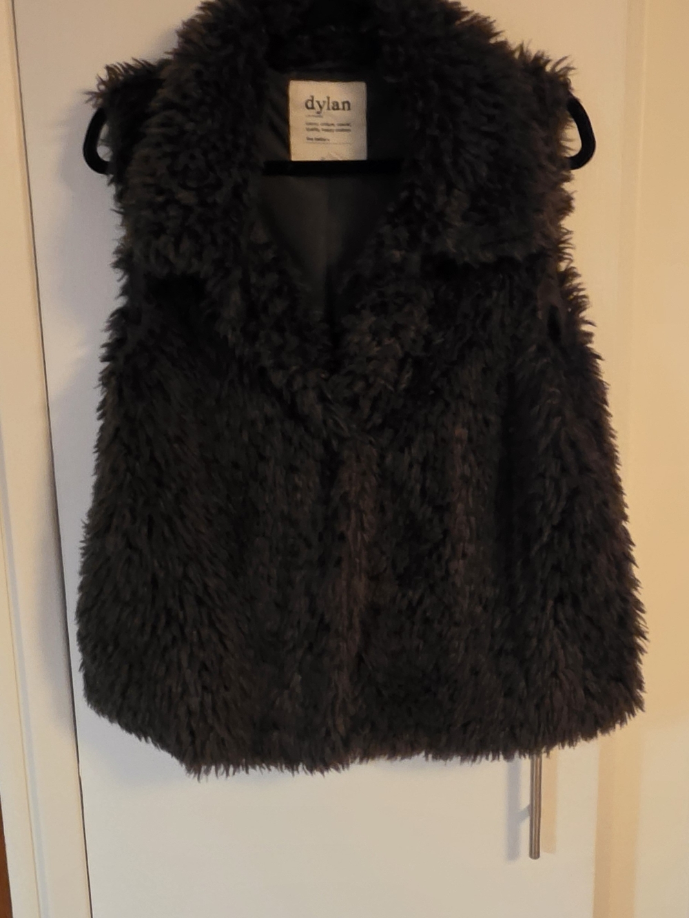 Dylan Womens Faux Fur Vest in Dark Gray